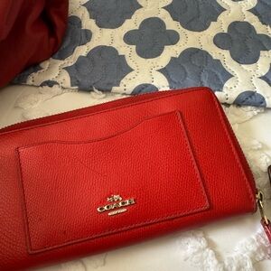 Coach Red Leather Wallet